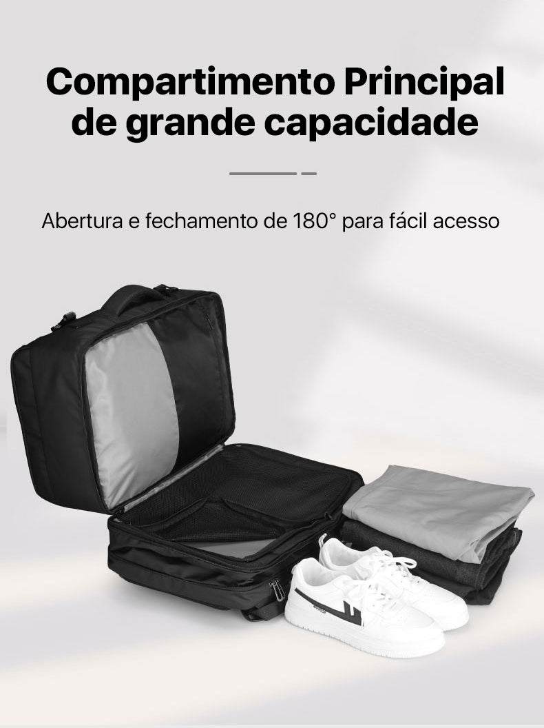 Mochila Expansível de Viagem 34L-45L e Negócios Notebook 17.3" Porta USB Dupla Modelo Business Travel